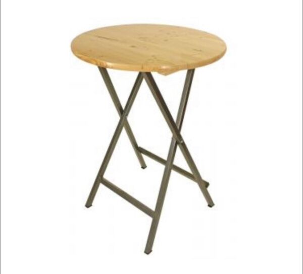 Statafel 0,70 rond houten blad