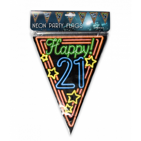 Vlaggenlijn 21 jaar neon