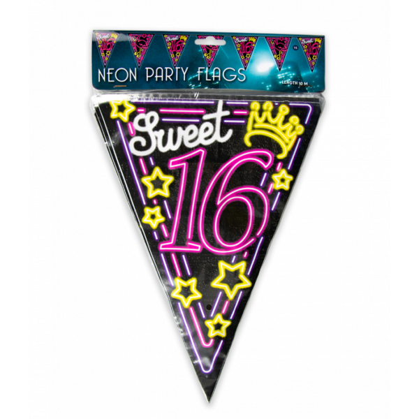 Vlaggenlijn Sweet 16 neon