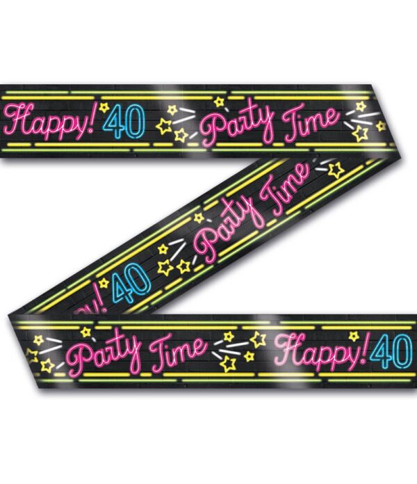 40 jaar afzetlint 12 meter Neon