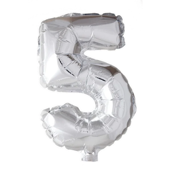 Cijferballon 41cm - zilver 0 - Afbeelding 7