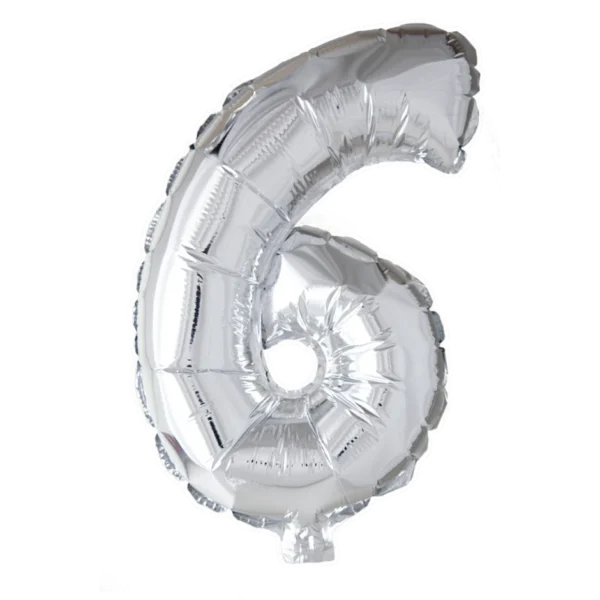 Cijferballon 41cm - zilver 0 - Afbeelding 8