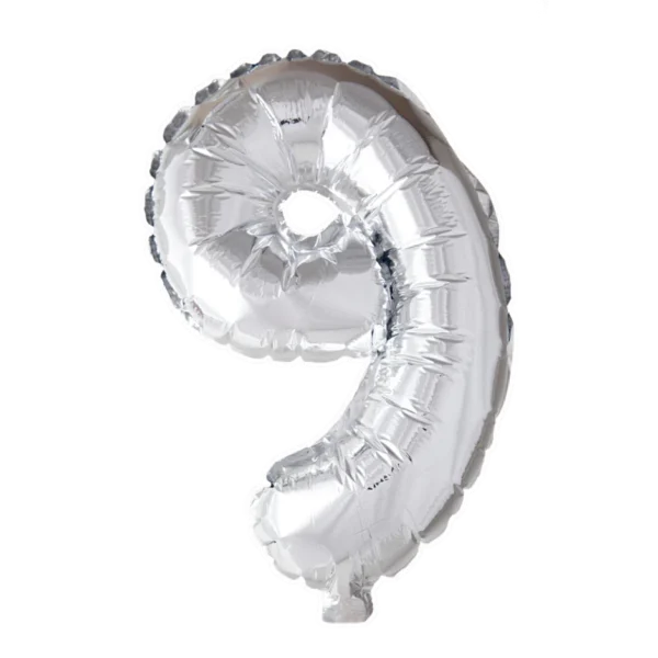 Cijferballon 41cm - zilver 0 - Afbeelding 11