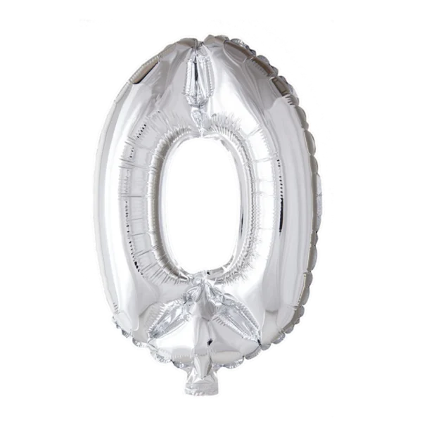 Cijferballon 41cm - zilver 0