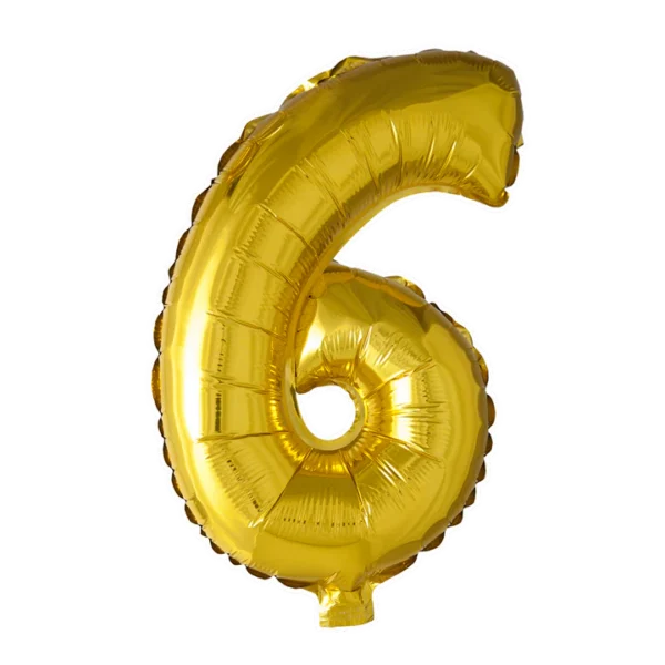 Cijferballon 41cm- goud 6