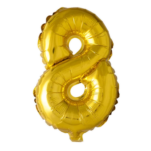 Cijferballon 41cm - goud 8