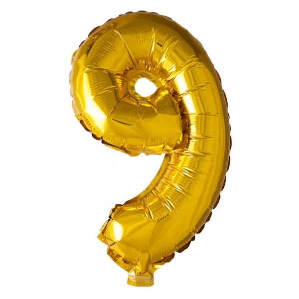 Cijferballon 41cm - goud 9