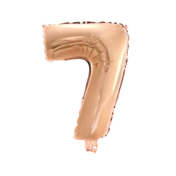 Cijferballon 41 cm - rosé copper 7