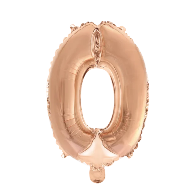 Cijferballon 41 cm - rosé copper 0