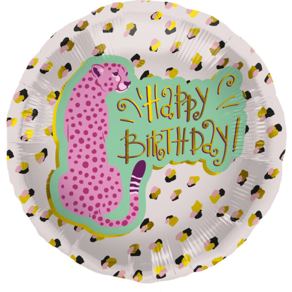 Happy birthday panter Folieballon 45 cm