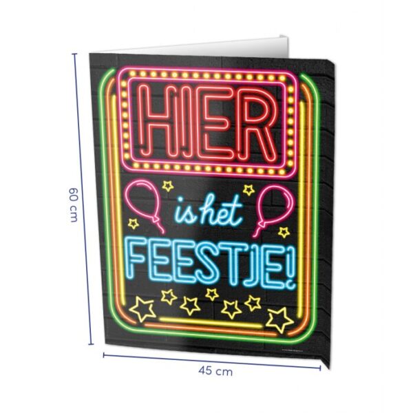 Raambord hier is het feestje neon