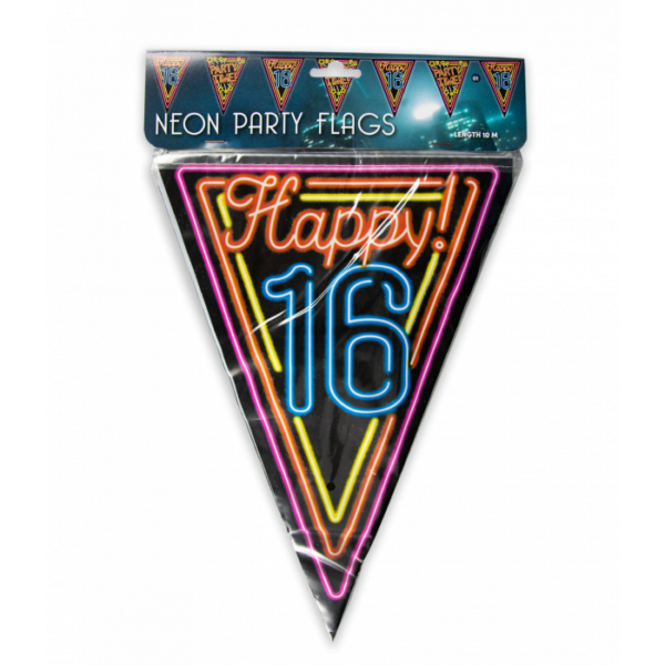vlaggenlijn 16 jaar neon