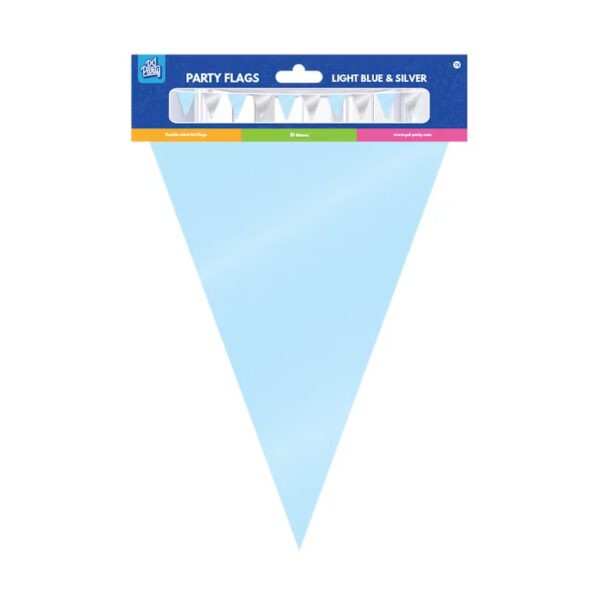 Vlaggenlijn licht blauw zilver 10 m - Afbeelding 2