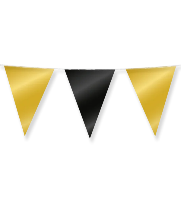 Goud zwart vlaggenlijn 10 meter