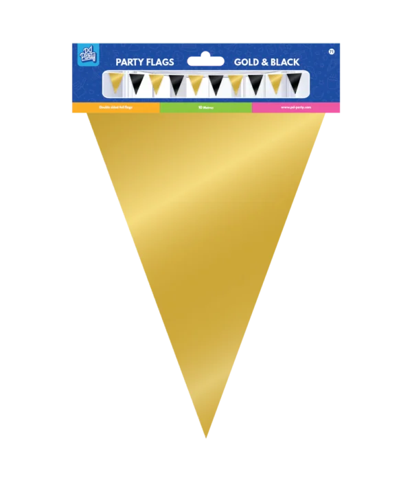 Goud zwart vlaggenlijn 10 meter - Afbeelding 2