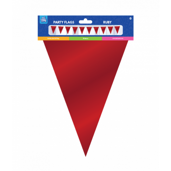 Ruby rood vlaggenlijn 10 meter - Afbeelding 2