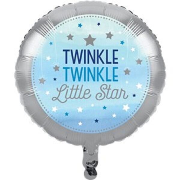 Folieballon twinkel little star blauw 45 cm
