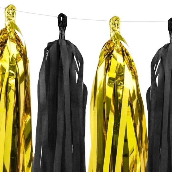 Tasselslinger zwart-goud 2 meter - Afbeelding 3