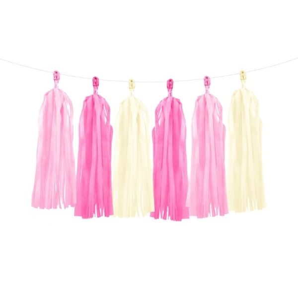 Tasselslinger roze-crème 2 meter