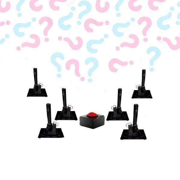 Confetti shooter set van 6 incl. lanceerknop